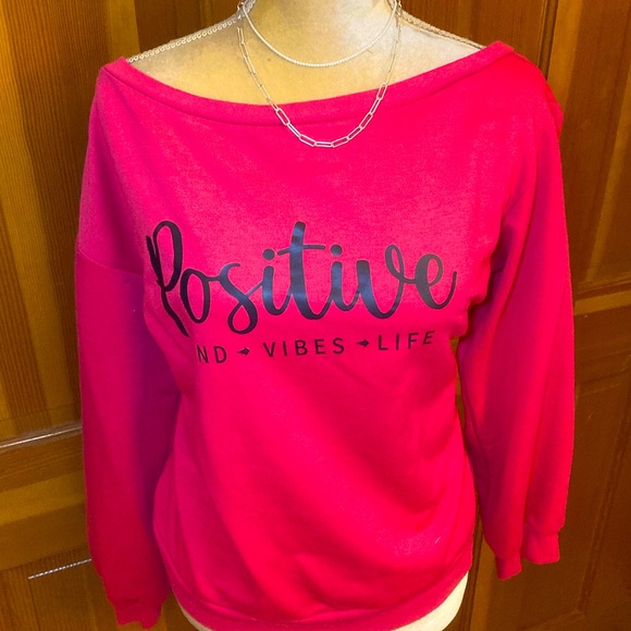 POSITIVE VIBES Drop Shoulder Sweatshirt. - Picture 7 of 16